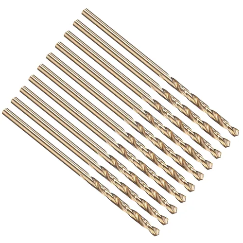 Vista 250 de PATIKIL Broca Jobber de 0.039 in, vástago recto M35 cobalto 5% acero de alta velocidad 135° acabado dorado para metal duro de acero inoxidable - 2
