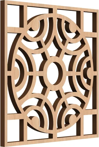 Vista 22 de Walton Paneles de pared decorativos de madera con calado, pequeños, 11 3/8 pulgadas de ancho x 11 3/8 pulgadas de alto x 1/4 pulgadas de alto, nogal
