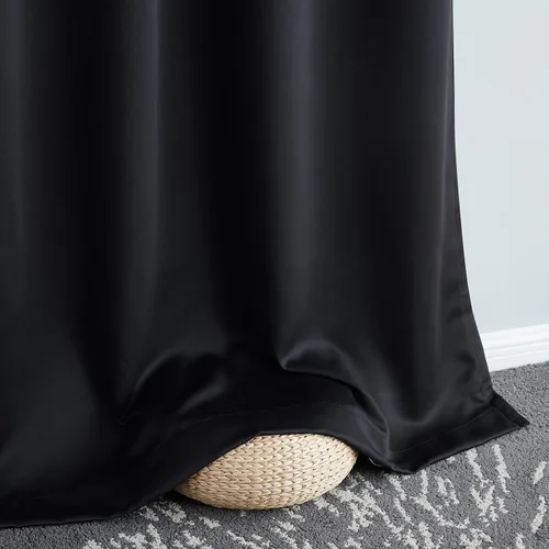 Vista 7 de HLC.ME Hamilton - Cortinas 100% opacas con forro pesado de doble capa, aislamiento térmico, bolsillo para cortinero, pestañas traseras