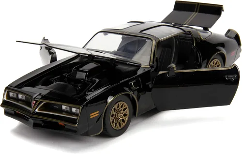 Vista 4 de Jada Smokey and The Bandit 1:24 1977 Pontiac Firebird Trans Am Coche de Fundición a Presión y Hebilla de Cinturón, Juguetes para Niños y Adultos