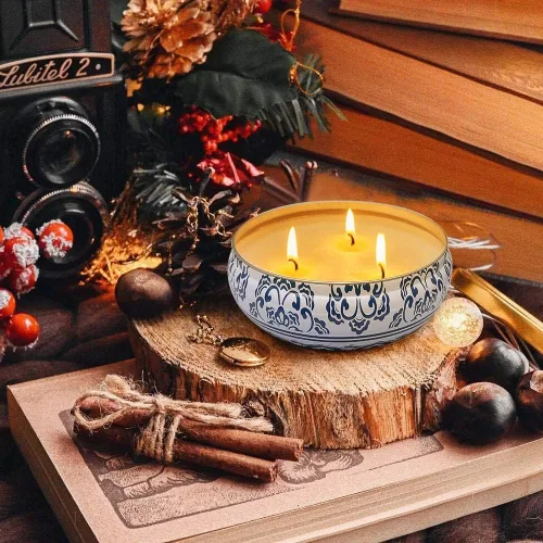 Vista 3 de 3 Packs Citronella Candle Outdoor, Large 3-Wick 13.5oz Lemongrass Scented Natural Soy Wax Long Burning Candles for Outside Patio Porch