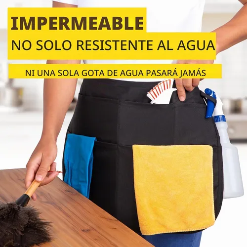 Vista 6 de Delantal de limpieza profesional impermeable de 7 bolsillos