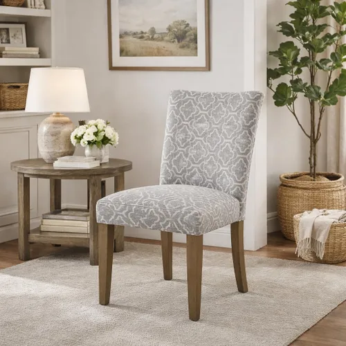 Vista 4 de HomePop Parsons - Silla de comedor, color gris (juego de 2)