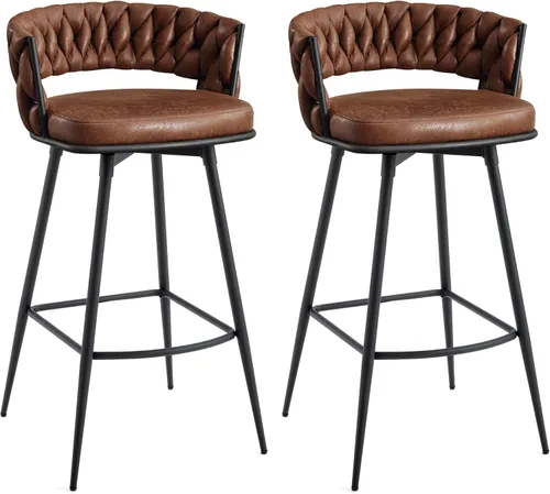Vista 10 de BV - Juego de 2 taburetes de bar de altura de mostrador, taburetes de bar de altura de asiento de 26 pulgadas, taburetes de bar giratorios de 180°