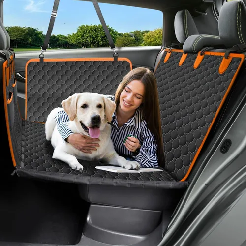 Vista 17 de Funda de asiento de coche para perros, funda de asiento para perros 600D resistente y duradera para asiento trasero, hamaca para perros 100%
