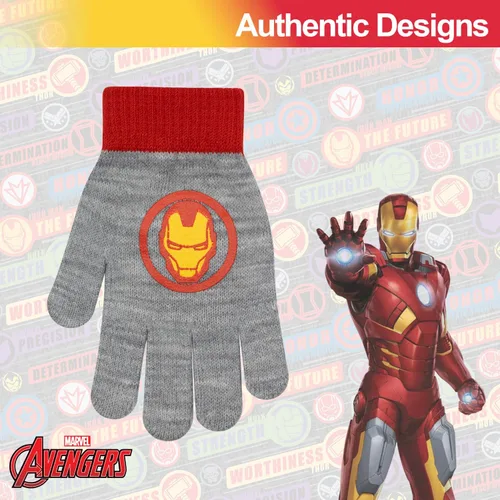 Vista 4 de Marvel Paquete de 6 guantes y mitones de invierno para niños de Spiderman, guantes de invierno para niños de 5 a 13 años, guantes para niños de 2 a