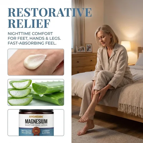 Vista 2 de Crema neuropatía - Loción de alivio del nervio de magnesio para pies, manos, piernas y dedos de los pies, crema de neuropatía de rápida absorción