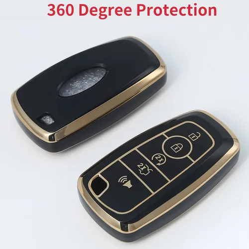 Vista 3 de Funda para llavero de TPU adecuada para Ford F150 F250 F350 F450 F551 Edge Explorer Smart Key Fob, Modelo A (negro).
