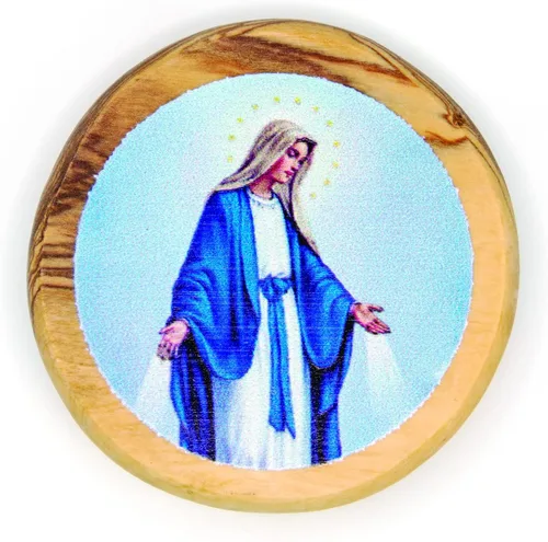 Vista 6 de Arcángel San Miguel, icono católico imán para nevera, madera de olivo, religiosa inspiradora religiosa, imanes de fe de Israel, hogar, cocina
