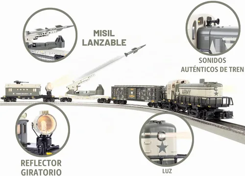 Vista 8 de Lionel Army Freight Electric O Gauge Bluetooth 5.0 Set de Tren Eléctrico con Control Remoto