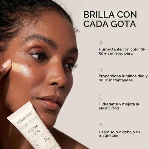 Vista 4 de MDSolarSciences Gleam + Glow Crema hidratante teñida SPF 50, 1.7 fl oz