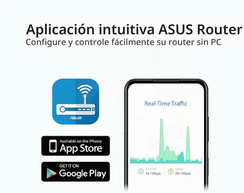 Vista 5 de [Usado] ASUS Router AX3000 WiFi 6 (RT-AX57) - Router de Internet inalámbrico Gigabit de doble banda, juegos y transmisión, compatible con AiMesh
