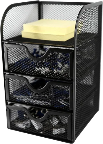 Vista 5 de Huron Mini organizador de suministros de escritorio de 3 cajones (1/4/24/96) (1 ud)