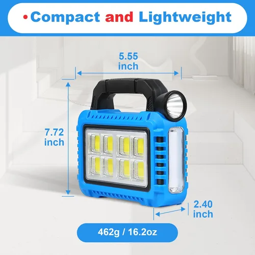 Vista 5 de TANSOREN Linterna de camping accesorios esenciales para engranajes de luces solares, linterna LED para cortes de energía, luces recargables