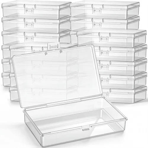 Vista 9 de 6 piezas de mini contenedores de almacenamiento de cuentas de plástico transparente para recolectar artículos pequeños, cuentas, joyas, tarjetas