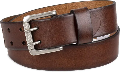 Vista 2 de Levi's Cinturón de mezclilla casual para hombre con hebilla de doble punta