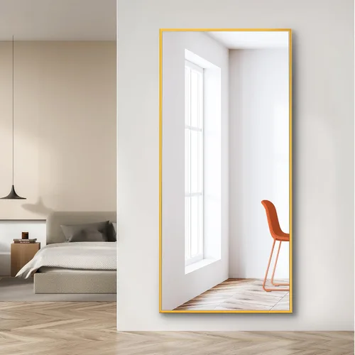Vista 24 de Dolonm Espejo de longitud completa de 65 x 22 pulgadas, espejo de pie de diseño moderno, espejo de cuerpo completo para sala de estar, dormitorio