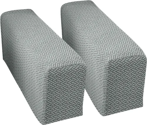Vista 19 de Juego de 2 fundas de poliéster elásticas para reposabrazos de sofá reclinable, fundas protectoras con pasadores giratorios (azul, M)