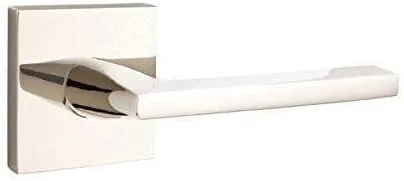 Vista 2 de Emtek Pasaje, roseta cuadrada, palanca Helios, acero inoxidable cepillado, RH
