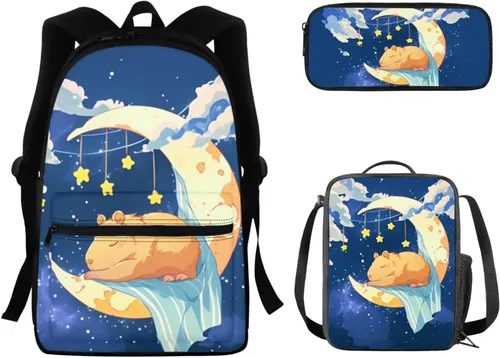 Vista 194 de FOR U DESIGNS Fuego baloncesto impreso niños escuela mochilas viaje mochila libro bolsa