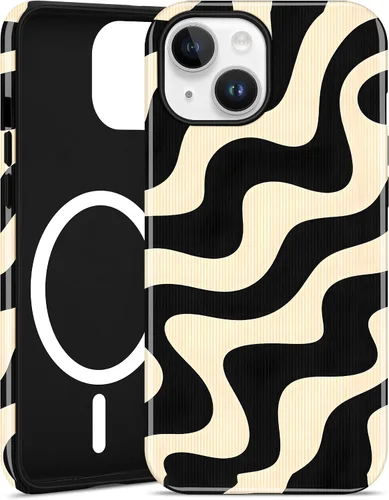 Vista 63 de Jusy Funda magnética Zebra para iPhone XR, color negro