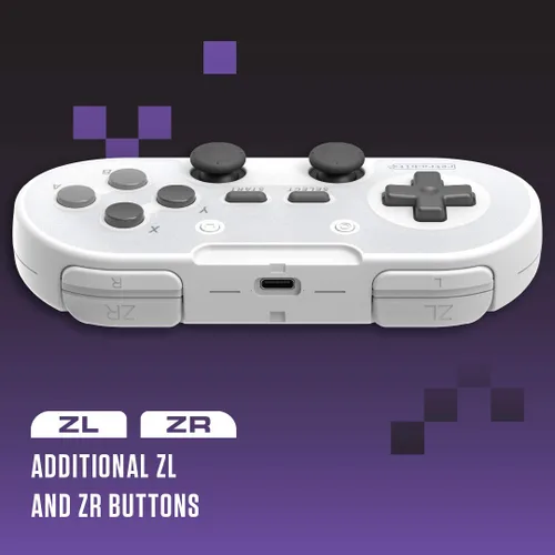 Vista 5 de Retro-Bit Legacy 16 Wireless 2.4GHz Controller for SNES, Switch, PC, MacOS, RetroPie, Raspberry Pi and Other USB Devices (Classsic Gray)