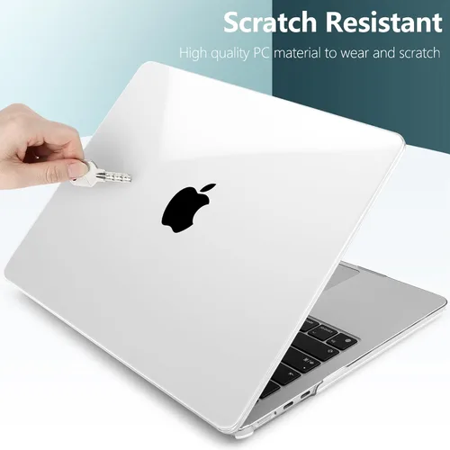 Vista 4 de TWOLSKOO Compatible con funda para MacBook Air M4 de 15 pulgadas versión 2025-2023 M4 A3241 M3 A3114 M2 A2941, carcasa rígida de plástico y Cristal