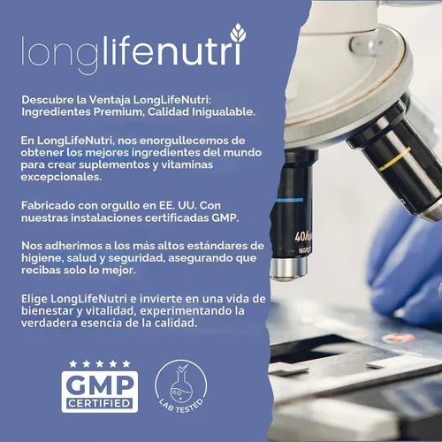 Vista 8 de LongLifeNutri Licopeno 50 mg, extracto de tomate natural, 180 cápsulas vegetales