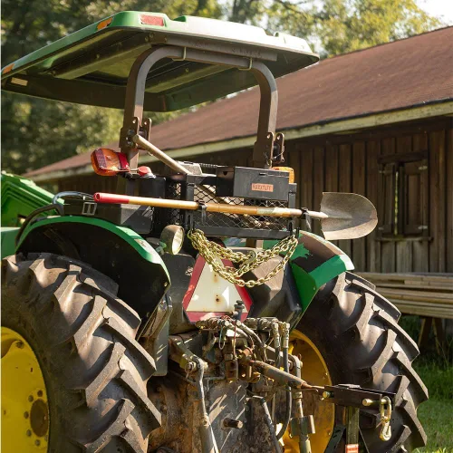 Vista 6 de MAXXTUFF Cesta de tractor ROPSRIDER XHD de alta resistencia, se adapta a la mayoría de barras ROPS de tractor y cortacésped de giro cero