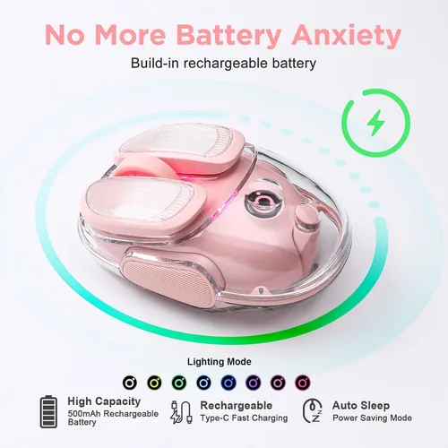 Vista 5 de Q9 Ratón de Computadora Inalámbrico, Ratón 2.4GHz/Bluetooth, Ratón Óptico Ergonómico con Iluminación RGB, Clics Silenciosos, 4800 DPI, 4 Niveles