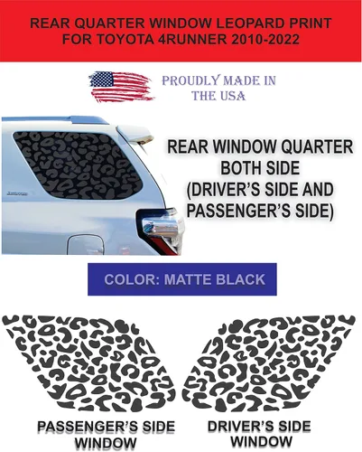 Vista 3 de Compatible con Toyota 4Runner 2010-2024 Calcomanías precortadas con estampado de leopardo y guepardo ambos lados Fabricado con orgullo