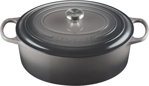 Vista 58 de Le Creuset - Olla holandés redonda con tapa de cocina, hecha de hierro fundido esmaltado, 6.75 cuartos de galón, color alcachofa, colección signature