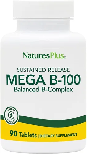 Vista 7 de NaturesPlus Mega B-100 Complex - 60 tabletas de liberación sostenida - Complejo B equilibrado - Soporte energético - Vegetariano, sin gluten - 60