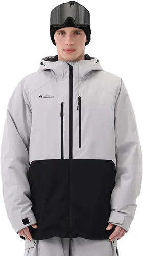 Vista 9 de Chaqueta de esquí para hombre, snowboard, 3L, acolchada, impermeable, resistente al viento, aislante, con capucha, para la nieve, invierno