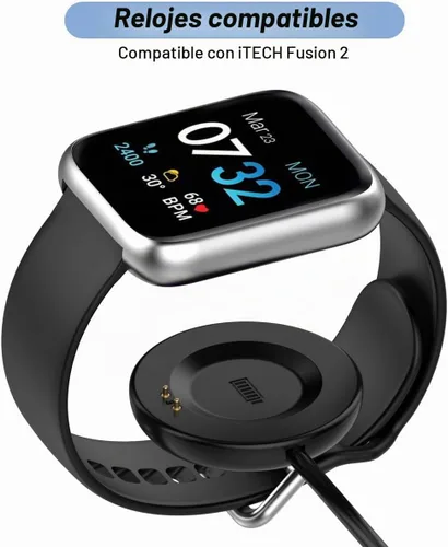 Vista 2 de Cargador para iTECH Fusion 2/3, cable de carga USB de repuesto para iTech Fusion 2/3 Smart Watch (3.3 pies/3.3 ft)