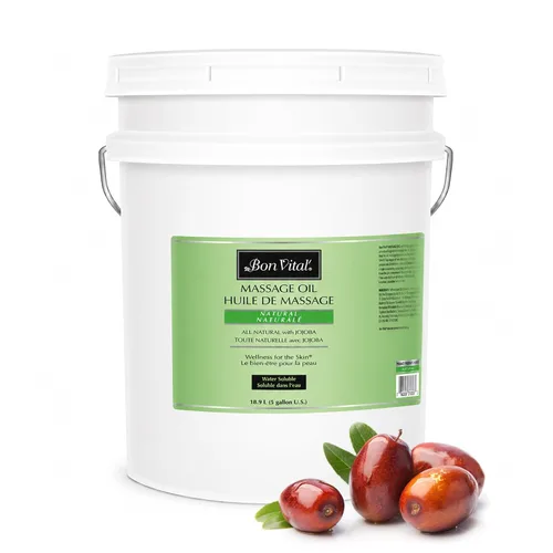 Vista 9 de Aceite de masaje Bon Vital Naturale hecho con ingredientes naturales para un masaje relajante y respetuoso con el medio ambiente, revive y rehidrata