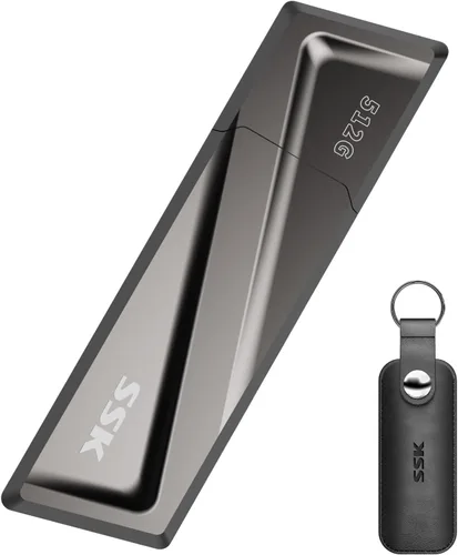 Vista 9 de SSK Unidad flash USB de 128 GB de hasta 550 MB/s USB 3.2 Gen2 Externel Thumb Drive Compatible con función OTG, memoria USB A+C rápida