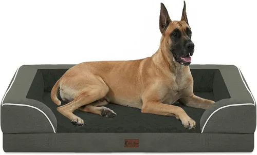 Vista 61 de Camas ortopédicas para perros grandes, cama de espuma viscoelástica impermeable para mascotas grandes con lados 89x56 cm, sofá para perros grandes