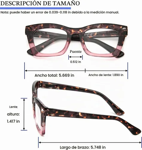 Vista 6 de REAVEE 6 Pack Reading Glasses for Women Blue Light Blocking, Cute Square Computer Readers with Spring Hinge