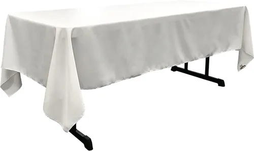Vista 250 de LA Linen Mantel rectangular lavable de popelín de poliéster, resistente a las manchas y a las arrugas, cubierta de mesa 60x84, mantel de tela