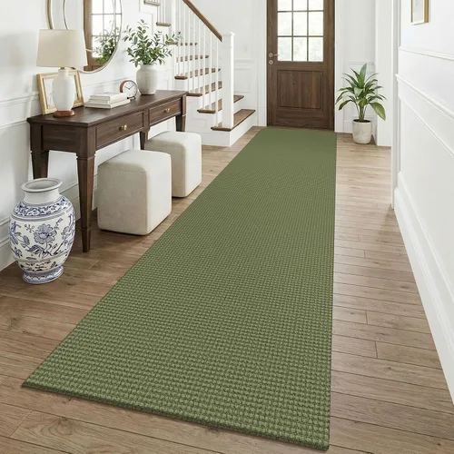 Vista 132 de KOZYFLY - Tapete para puerta de interior, lavable, pequeña, antideslizante, con respaldo de goma, felpudo de algodón para el hogar, color negro
