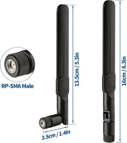 Vista 5 de Bingfu Antena de cámara celular 4G LTE 8dBi RP-SMA macho (10 unidades) compatible con Spypoint Link Micro Solar EVO Link S Dark Wildlife Hunting