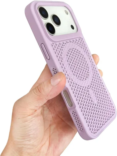 Vista 9 de Funda protectora para iPhone 13, compatible con MagSafe, doble capa de disipación de calor de panal de abeja, transpirable y a prueba de golpes