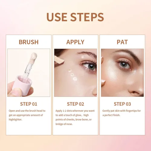 Vista 6 de Resaltador líquido de maquillaje - Resaltadores faciales y luminizadores, resaltadores de maquillaje para un brillo natural de larga duración