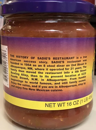 Vista 3 de SADIE'S DE NUEVO MÉXICO NO COMO SALSA CALIENTE, 16 OZ (PACK DE 6)