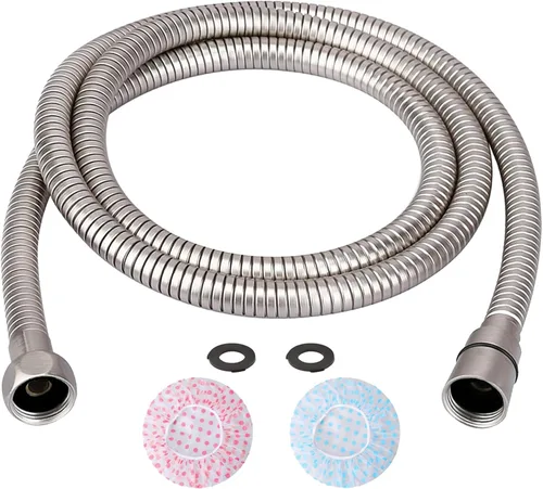 Vista 9 de TRIPHIL Mangueras de ducha sin torceduras de 59 pulgadas de repuesto para extensión de tubo de cabezal de ducha de mano, conector de latón giratorio