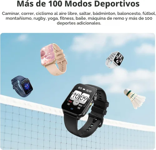Vista 6 de Blackview Reloj inteligente para hombres y mujeres, reloj de fitness con pantalla táctil HD de 1.91 pulgadas con linterna, notificaciones Bluetooth