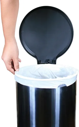 Vista 4 de Compatible con bolsas de basura Simplehuman Code P, 50-60L, cordón blanco Revestimientos de plástico duraderos a medida, resistentes a las fugas