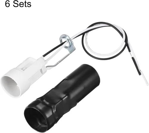 Vista 2 de uxcell Juego de 6 fundas para portalámparas E14 con alambre de 3 pulgadas de alto, color negro
