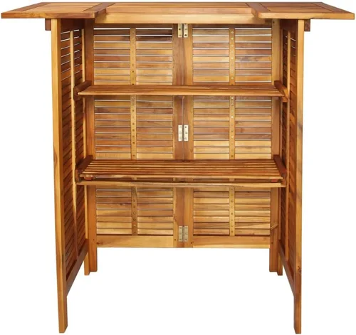 Vista 4 de vidaXL Mesa de bar 43.3"x19.7"x41.3" Madera maciza de acacia